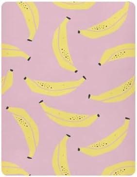 Tropical Banana Doodle Pink Fitted Crib Sheets for Baby Toddler