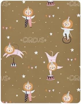 Circus Lions Stars Brown Fitted Crib Sheets for Baby Toddler