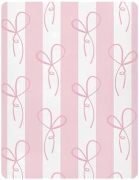 Bow Knots Stripe Fitted Crib Sheets for Baby Toddler