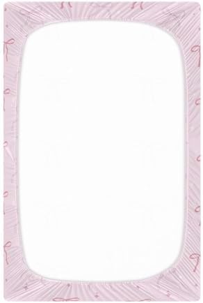 Pink Bows Star Crib Sheets for Baby Toddler
