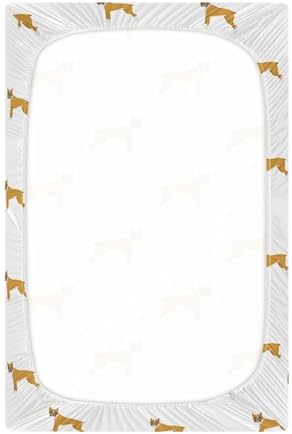KICPOAY Boxer Dog Cartoon Crib Sheets