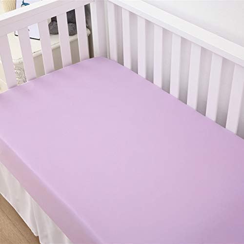 Belsden 3 Pack Crib Sheets Set Light Purple Pink White