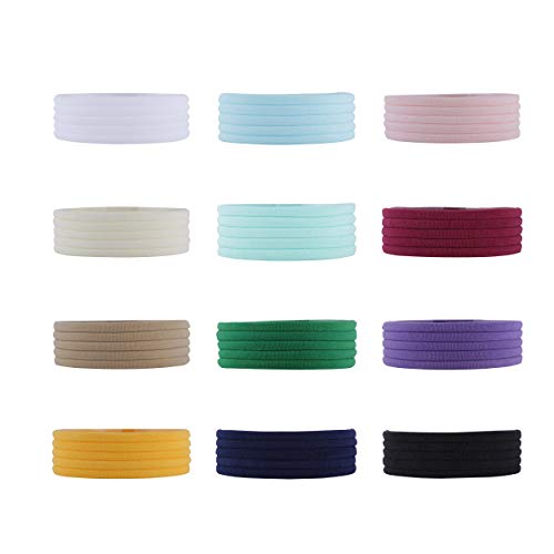 Lawie 60-Pack Super Soft Stretchy Nylon Headbands for Baby Girls