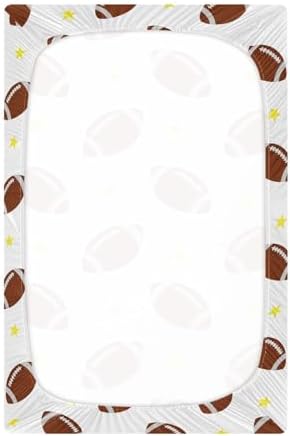 KICPOAY Rugby Balls Stars Crib Sheets Set