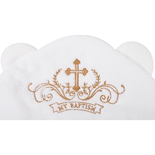 ESTAMICO Premium Hooded Baby Bath Towel with Cross and Ears