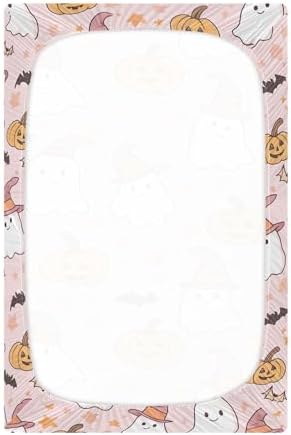 Qilmy Cute Ghosts Fitted Crib Sheet for Babies 28 x 52 in