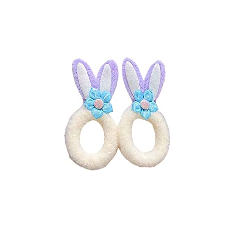 Easter Rabbit Ear Hair Tie Flower Crown Headband for Baby Girls