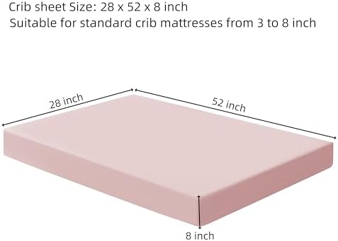 HBHLFZ Crib Sheet 28x52 Inch Microfiber Fitted Sheet with 8 Deep Pocket