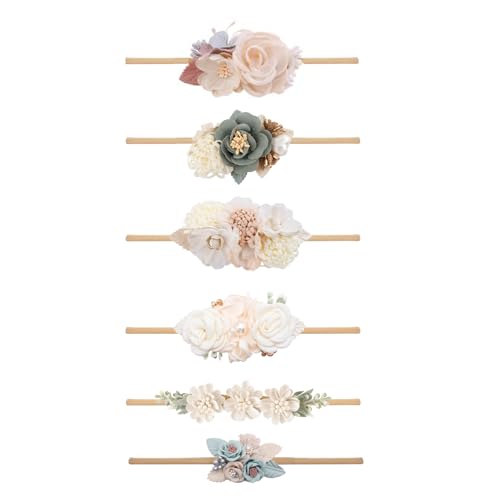 Baby Girl Flower Headband 6PCS Elastic Hairbands