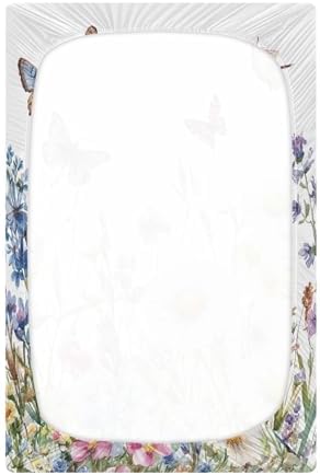 Qilmy Wildflowers and Butterflies Fitted Crib Sheet for Kids