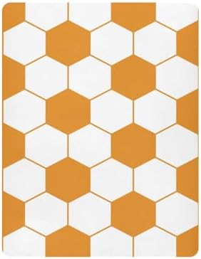 KICPOAY Orange White Soccer Ball Fitted Crib Sheets 1