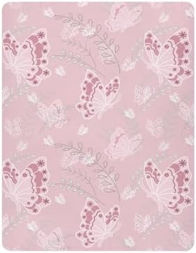 Butterflys Light Pink Fitted Crib Sheets for Baby