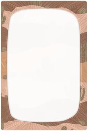 Cactuses Desert Brown Fitted Crib Sheets for Baby Toddler