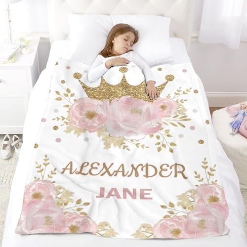 Custom Baby Blanket with Name for Girls