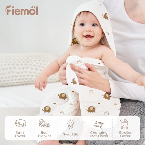FIEMOL Baby Bath Towels with Hood 2 Pack