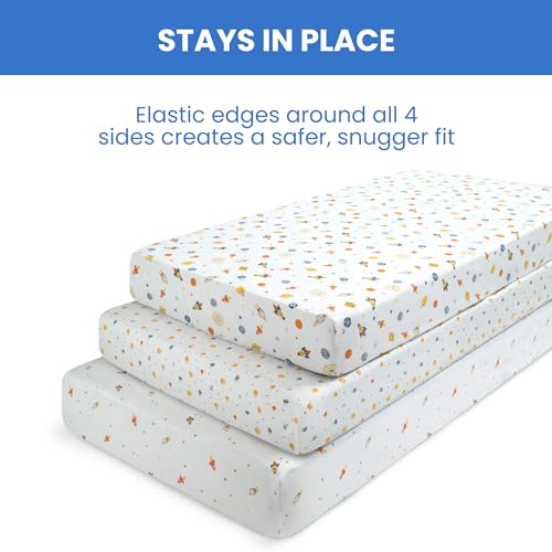 Delta Children 3-Pack Fitted Crib Sheets - Space Exploration Design