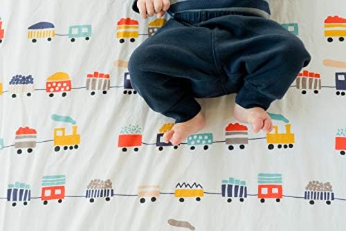 ADDISON BELLE 100 Cotton Trains Print Crib Sheet