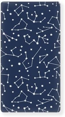 Navy Blue Star Constellations Fitted Crib Sheet