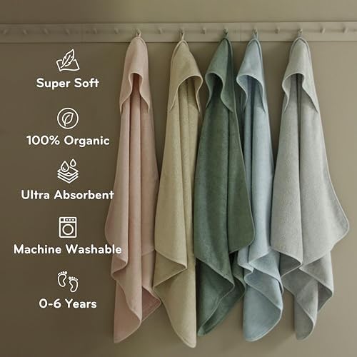 Huxie Organic Cotton Baby Hooded Towel - 32 x 32