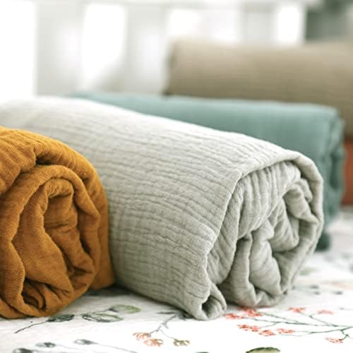GRSSDER Muslin Crib Sheets 2 Pack 100 Cotton Safe Fit 52 x 28
