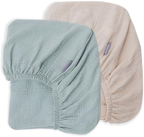 2 Pack Muslin Crib Sheets for Boys Girls 100 Cotton