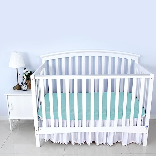 Biloban Crib Sheets 2 Pack 52X28 Fit Standard Crib Mattress Neutral Pink Aqua