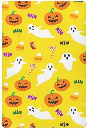 Qilmy Halloween Ghosts Fitted Crib Sheet for Baby Soft Breathable