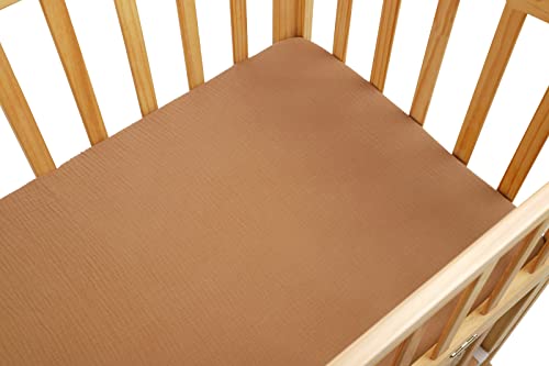 Soft Breathable Muslin Crib Sheets 2 Pack for Baby Bed