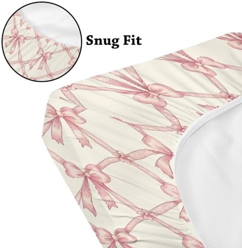 KuphiL10C Cute Bows Flowers Baby Crib Sheet for Boys Girls