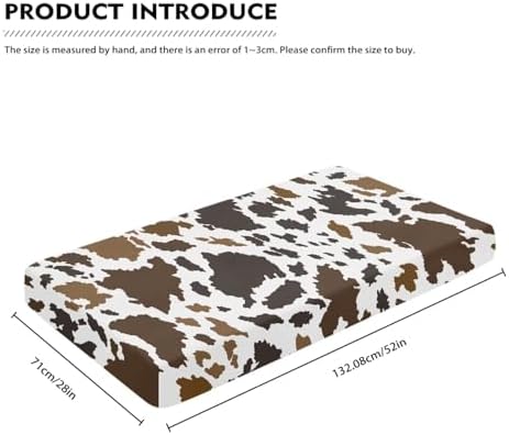 Cow Print Fitted Crib Sheet 28x52 for Toddler Bed
