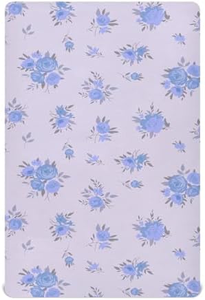 KICPOAY Spring Purple Flowers Crib Sheets Playard Sheet 52 x 28 in