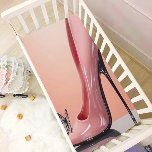 Wajiw High Heel Crib Sheets Soft Breathable Fitted 28x52In