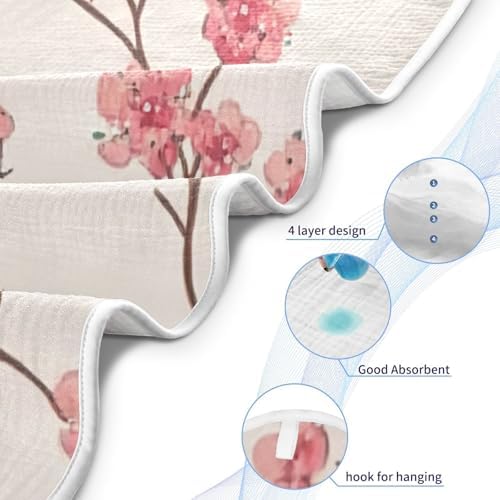 PaChyLuu Small Flowers Baby Hooded Towel 35x35 Inch