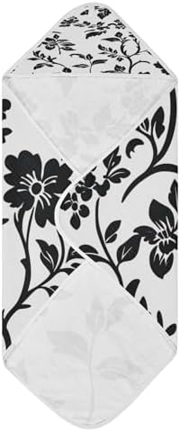 BOESI Graffiti Black Flower Baby Bath Towel 35x35 inches 1