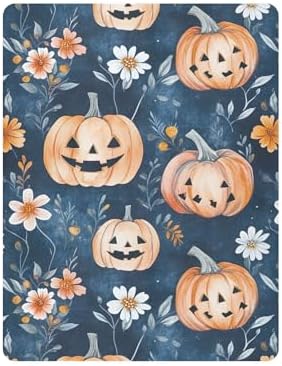 Qilmy Halloween Pumpkins Crib Sheet for Kids