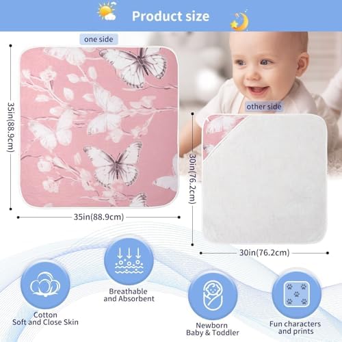 PaChyLuu Butterfly Baby Hooded Towel Soft Cotton 30x30 Inch