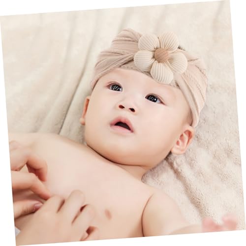 Vaguelly 4Pcs Soft Floral Headbands for Newborns