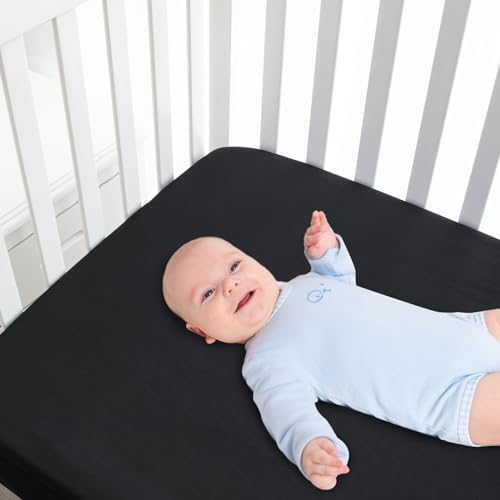 Magik Kover Waterproof Crib Sheets 2 Pack for Boys Black 52x28