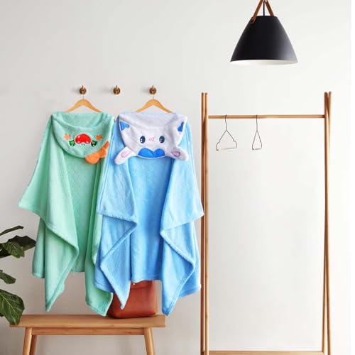 FUBANRAY Toddler Bath Towels 2-Pack Hooded with Animal Design