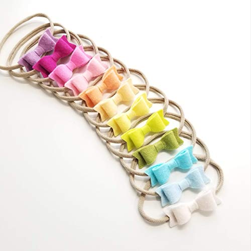 Vanaguelite Pastel Rainbow Mini Bows for Newborns