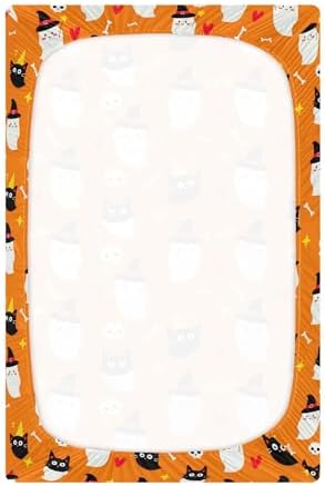 Qilmy Halloween Ghosts Fitted Crib Sheet for Boys and Girls 1