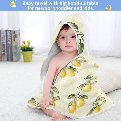 BOESI Graffiti Lemon Pattern Baby Bath Towel 35x35 Inches 1