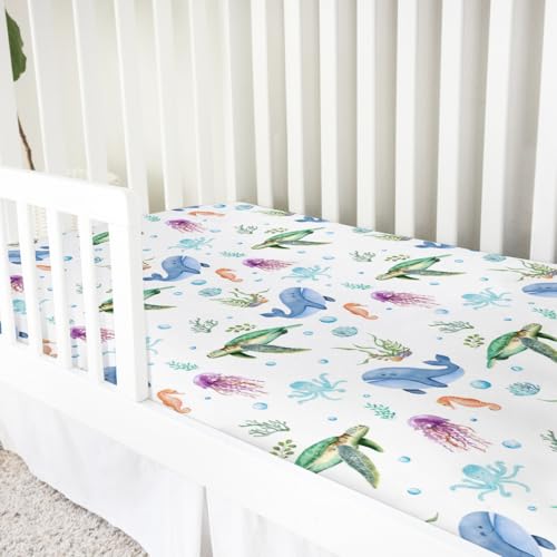 Cute Sea Animals Crib Sheets 52x28