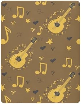 Brown Guitar Stars Notes Crib Sheet for Baby