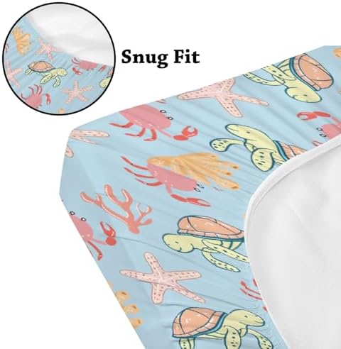 Cute Ocean Animals Crib Sheets for Boys Girls