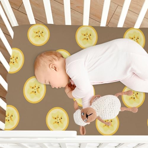 KICPOAY Tropical Banana Crib Sheets Stretchy Playard Sheets for Baby