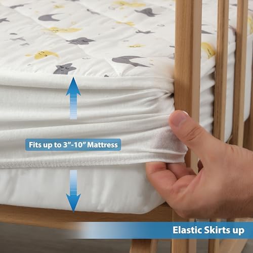Newo Select Waterproof Crib Mattress Protector with MoonStar Pattern 2 Pack