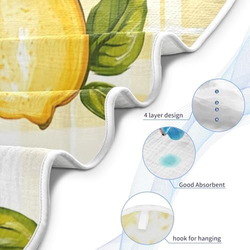 BOESI Graffiti Lemon Baby Bath Towel 35x35 Inches