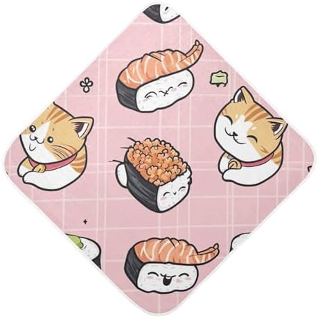 PaChyLuu Sushi and Cats Hooded Towel for Babies