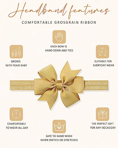 Jollybows 40PCS Baby Girls Grosgrain Ribbon Headbands